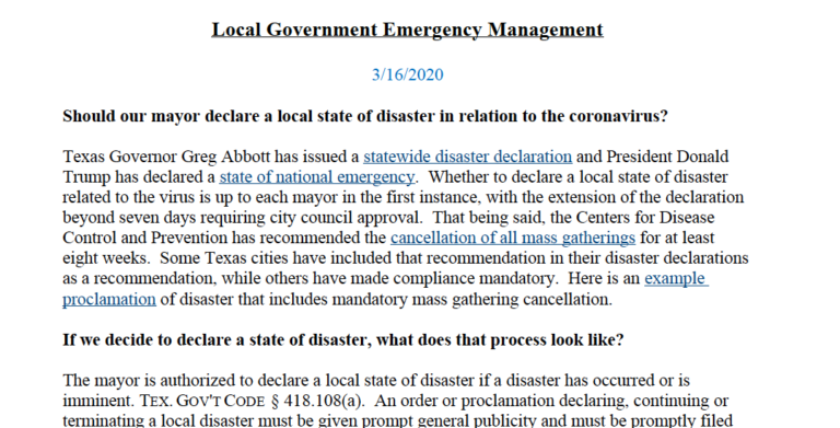 Local Government Emergency Management
