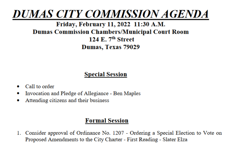 Dumas City Commission